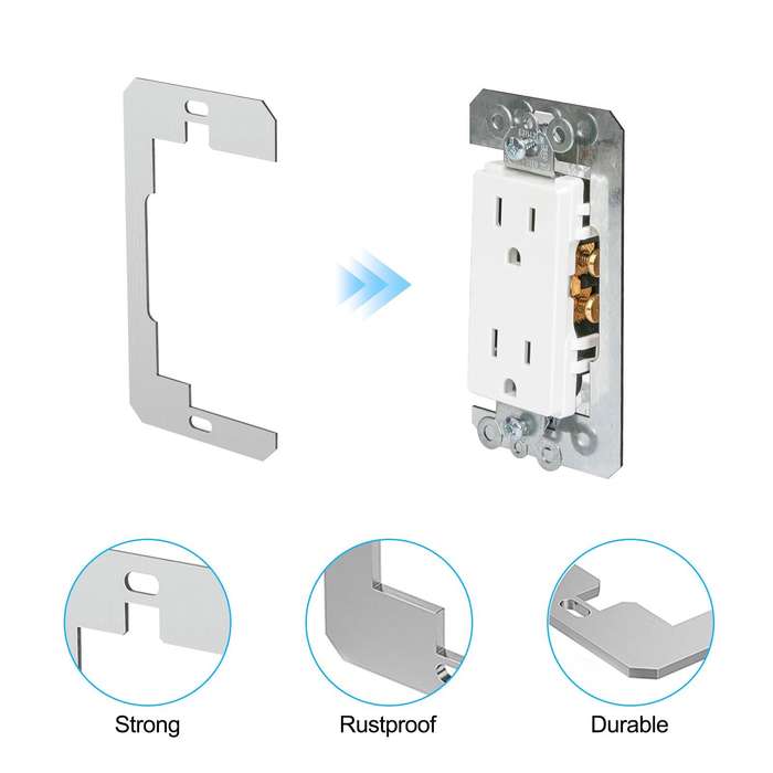 Silver - Metal Wall Plate Spacer 15pcs Flush Fit Electrical Outlet Leveler Waterproof Rust Resistant