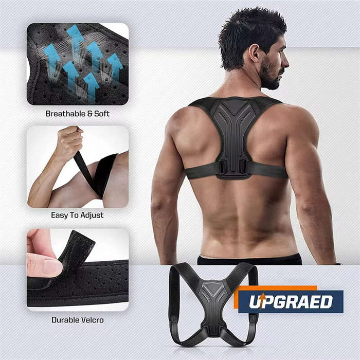 XL - KALOAD Adjustable Back Shoulder Posture Corrector Belt Clavicle Spine Support for Home Office S