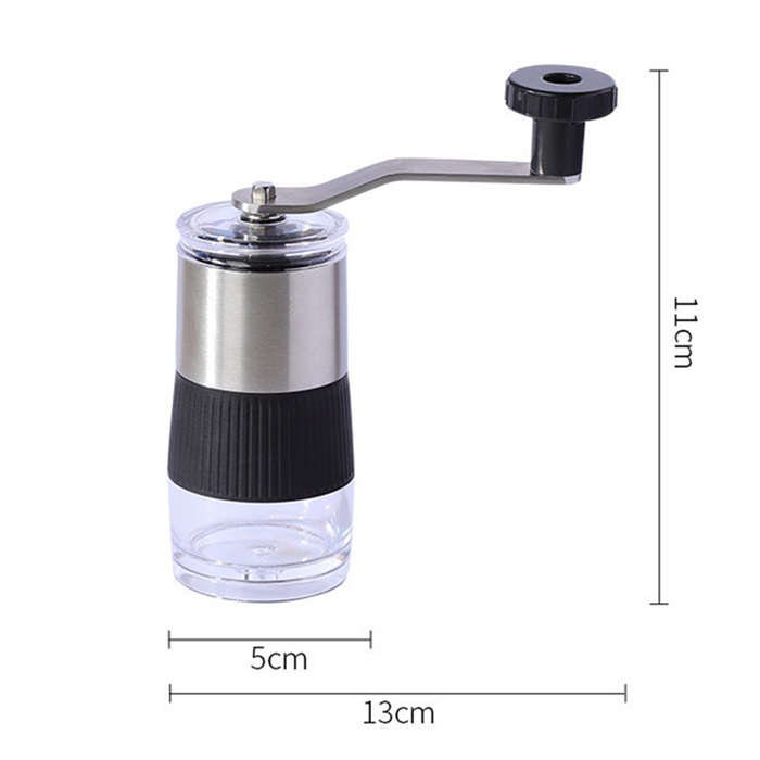 White - 304 Stainless Steel Portable Manual Coffee Grinder Adjustable Coarseness and Fineness Hand-C