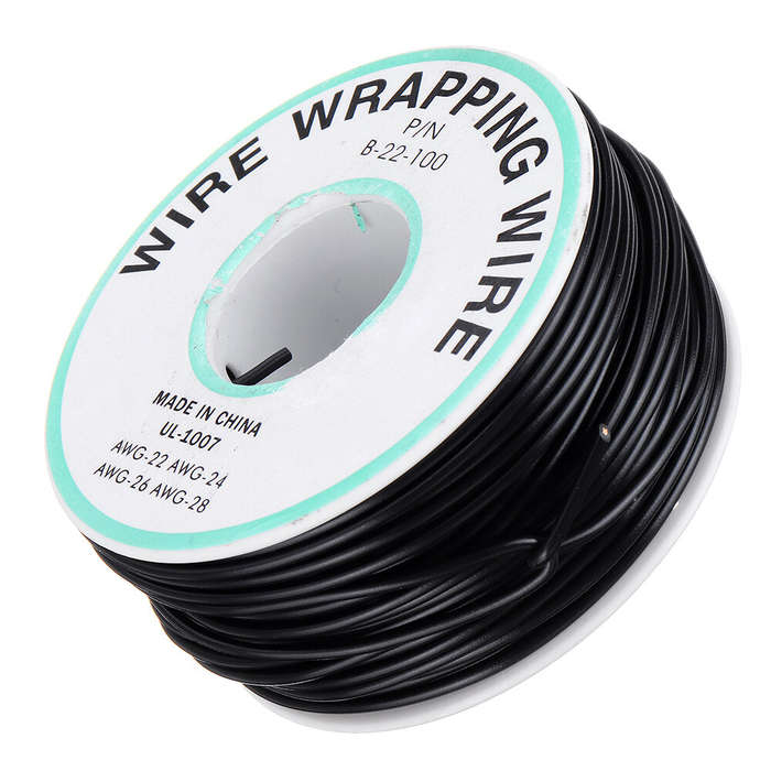 Red - 30M 22AWG Black/Red UL 1007 Cable Line PCB Wire Tinned Copper Solid Wires OK Line Electrical W
