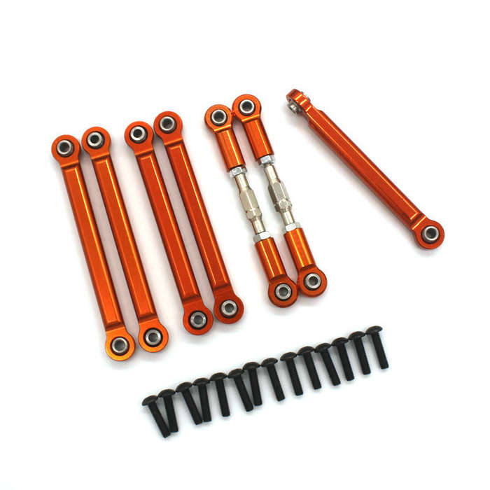 Red - 7PCS Pull Rods For ZD Racing DBX-10 1/10 Rc Car Metal Whole Vehicle Parts