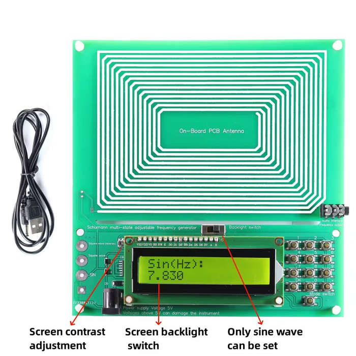 .A - Schumann Wave Generator 7.830Hz DDS Algorithm Adjustable 0.001Hz-200KHz Digital Crystal Oscilla