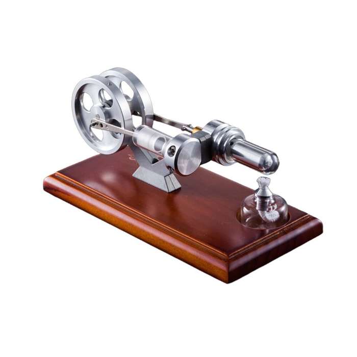 Wooden Base - StarPower QX-SL-01 Hot Air Stirling Engine Model with Wooden / Metal Base DIY Generato