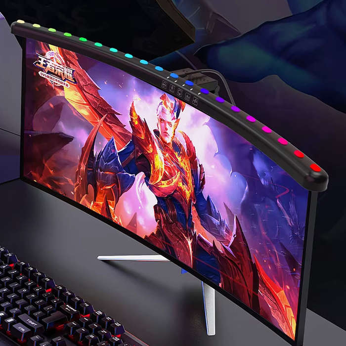 Curved Version - Curved/Straight Monitor Light Bar RGB Dynamic Pickup Stepless Dimming Adjustable Co