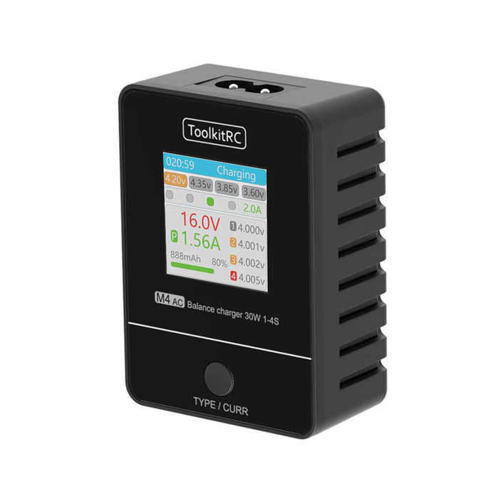 US Plug - Toolkitrc M4AC 30w 2.5A with Color LCD Screen Balance Charger Discharger for 1-4S LiPo LiH