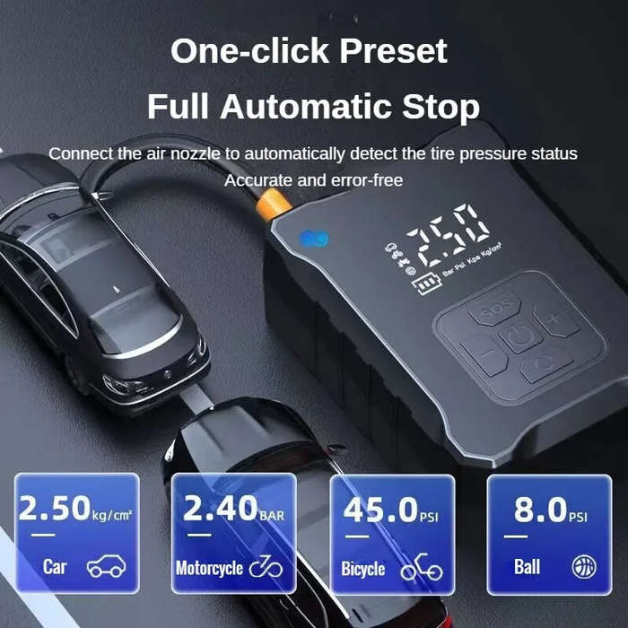 Wireless - 12V 150PSI Car Tire Inflator 100W Electric Air Pump Mini Air Compressor Electric Air Pump