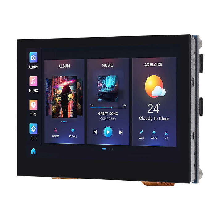 Black - ESP32-S3 4.3-Inch Capacitive Touch Screen Development Board Dual-Core Processor 240MHz Suppo