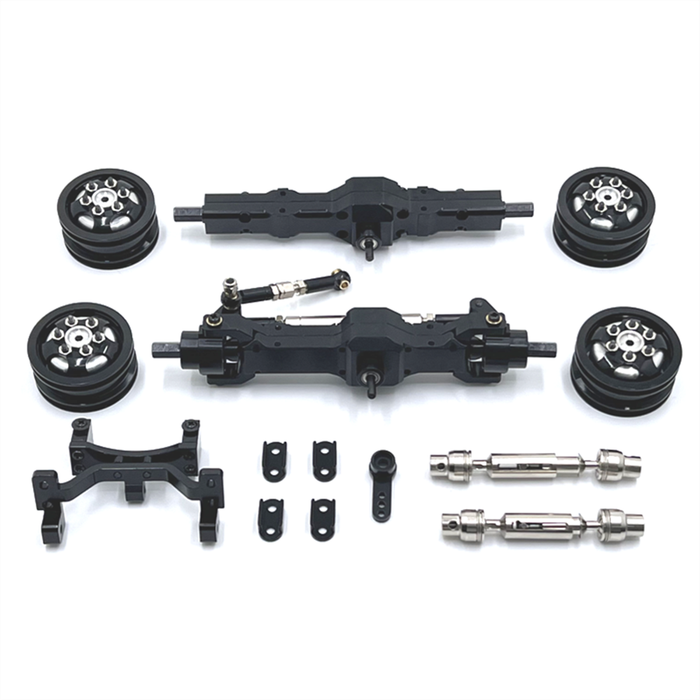 Black - 1/10 Car Spare Parts For WPL C74 Metal Upgrade Axle Steering Gear Seat Hub Transmission Shaf