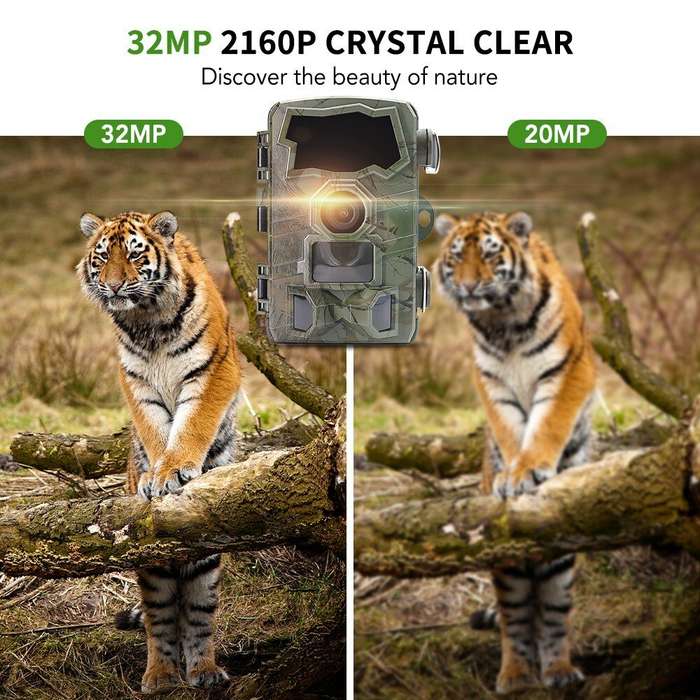 HC888 WIFI Wildlife Trail Hunting Camera 32MP Pixels 4K HD Video Recording IP66 Waterproof 30m Night