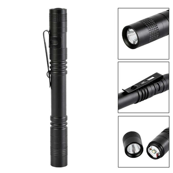 S - BIKIGHT Portable Led Flashlight Pen Ultralight Repair Checking Mini Pocket Torch With Clip Power