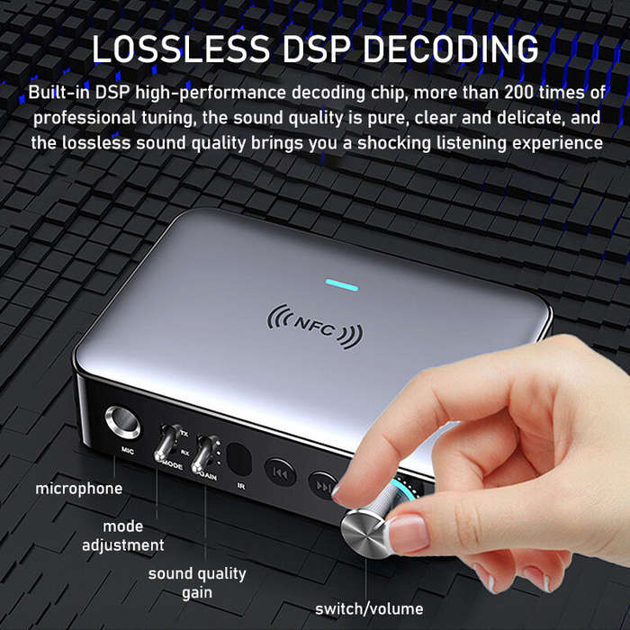 M16 Pro bluetooth 5.1 Audio Receiver Transmitter DSP Decoding NFC Pairing Microphone Singing Support