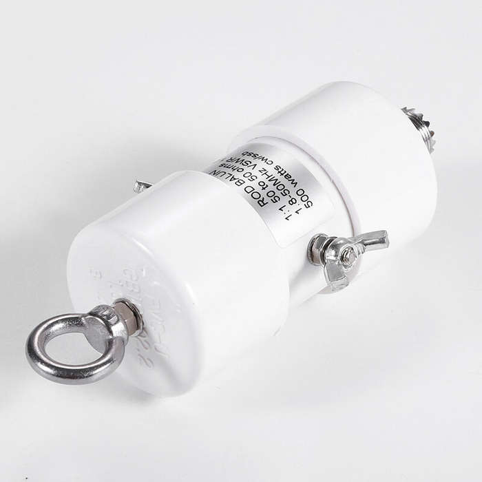 White - 1:1 Voltage Balun 500W Power 1-50MHz Universal SO-239 Connector Compact Design for Shortwave