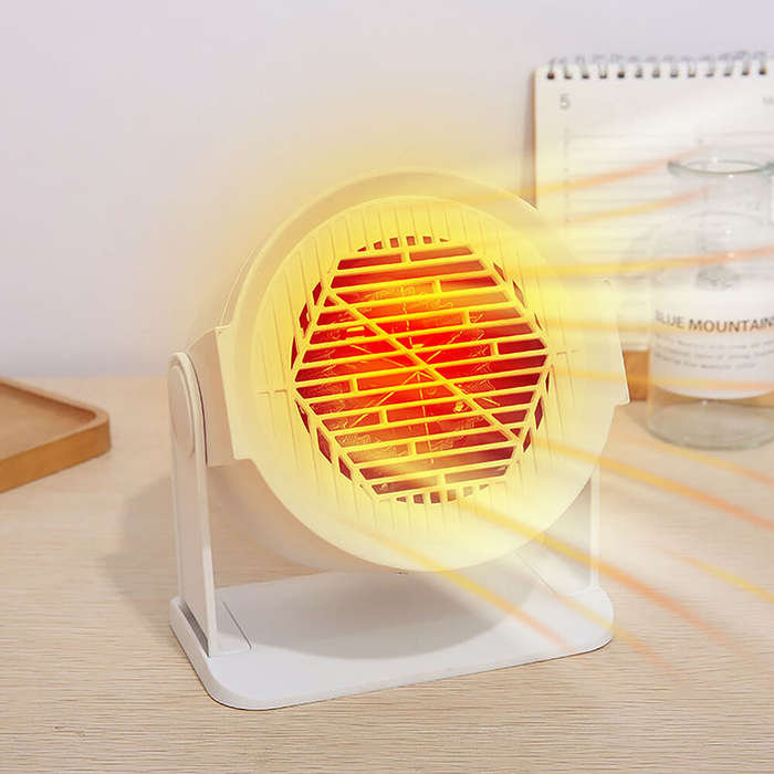 EU Plug - 400W Portable Heater Fan Home Heater Heating Heater Shake Head Heater Household Small Elec
