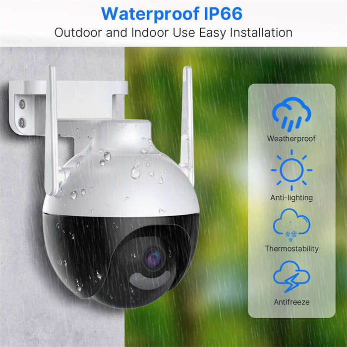EU Plug - Hiseeu WHD912B 2MP Outdoor Security Camera 1080P HD IP66 Waterproof Color Night Vision AI