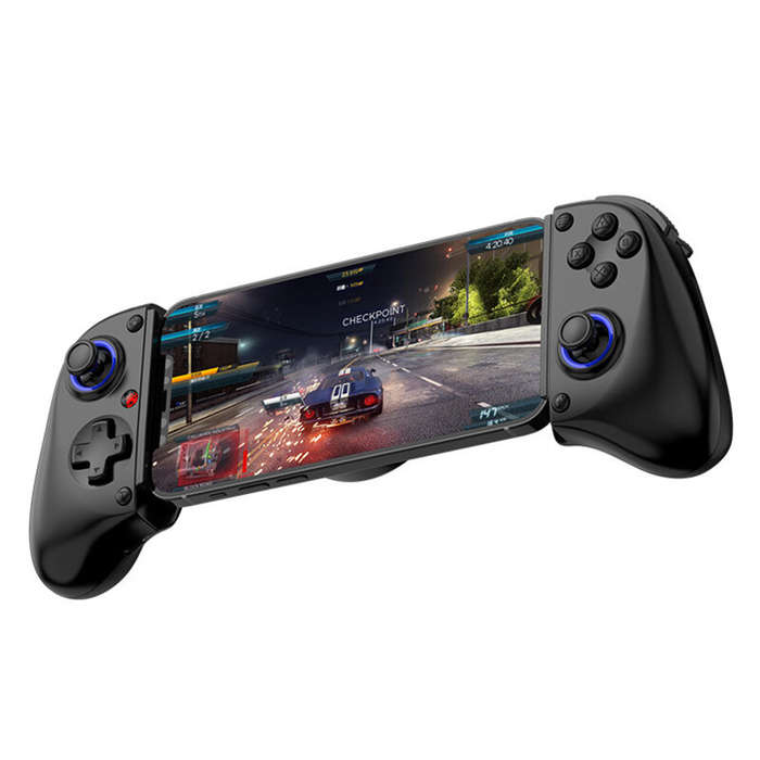 Black - BSP-D11S Stretchable Gaming Controller with Semi-conductor Cooling Fan 3D Joystick Hall Trig