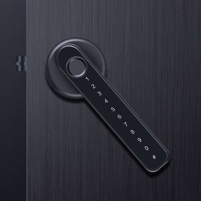 Black - Smart Electronic Door Lock Fingerprint Password Key Unlock 0.25S Fast Response Long Battery