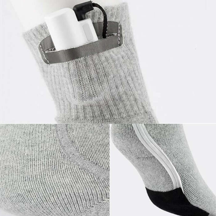 Black - Winter Electric Heating Socks 5V Rechargeable Adjustable Temperature Warm Socks Foot Warmer