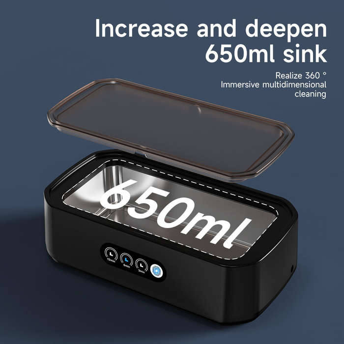 White. - Ultrasonic Cleaner Multi-functional 650ml Touch Control 48kHz High-Frequency for Jewelry Ey