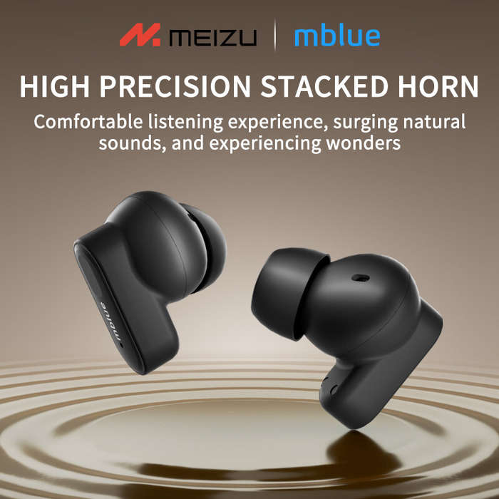 Black - MEIZU Mblue AR01 In-ear Headset Wireless bluetooth 5.4 Earphone Dual Coaxial Driver Unit 360