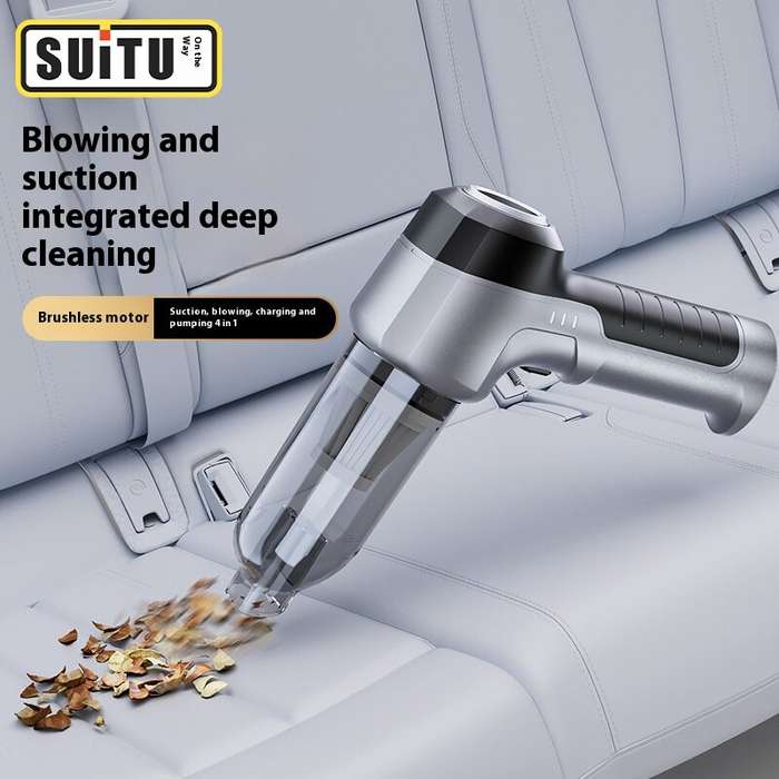Grey - SUITU Brushless 100W Cordless Handheld Vacuum Cleaner Suction & Air Blow Dual-Purpose Small M