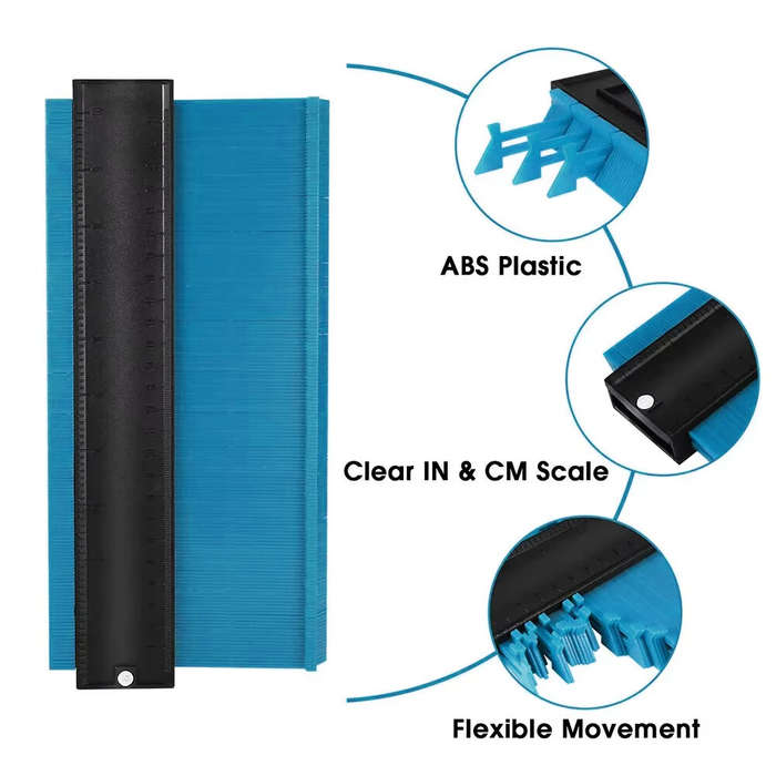 Blue - Contour Gauge 10 Inch Widen Profile Gauge Measure Ruler Contour Duplicator For Measurement Ti