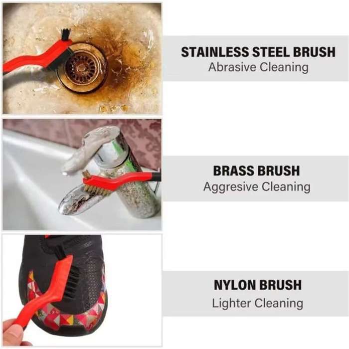6pcs - 6pcs Wire Brush Set with Nylon Brass Steel Bristles for Metal Cleaning and Polishing Ideal fo