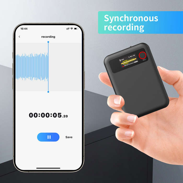 Black - L8 64G AI ChatGPT Recorder Real Time Transcription APP Control Portable Voice Recorder Voice