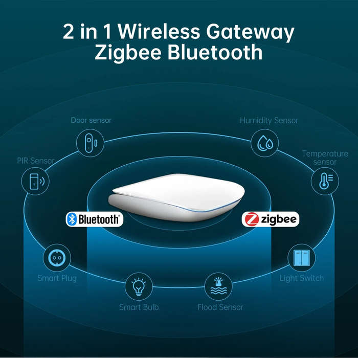 White - Tuya Zigbee3.0 bluetooth Wireless Gateway Hub Smart Home Linkage Bridge APP Wireless Remote