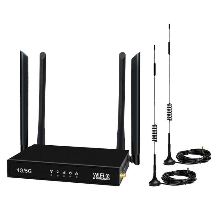 Black - ED123 4G LTE Industrial Router 150Mbps High Speed 300Mbps SIM Card Slot External Antennas Ou