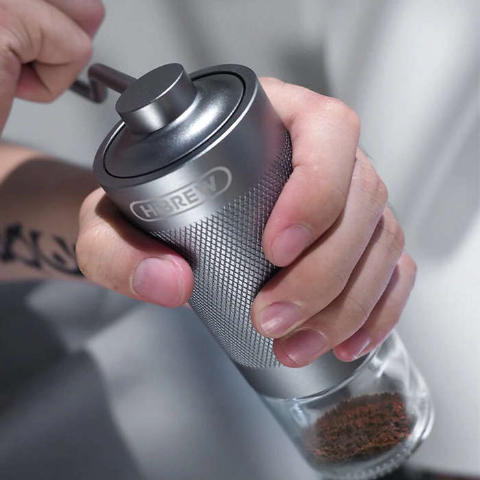 HiBREW G4 Manual Coffee Grinder Portable High Quality Hand Grinder Mill Aluminium With Visual Bean S