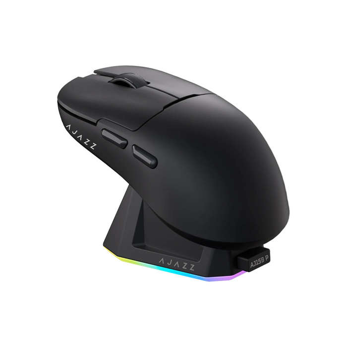 White - AJAZZ AJ159P E-sports Game Mouse Dual Mode Wireless PAW3395 Sensor 2.4G/Wired 56g Lightweigh