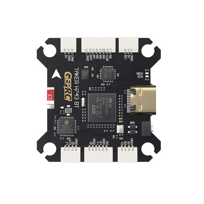 FC - 30.530.5mm GEPRC TAKER H743 BT Dual Gyro 3-6S Flight Controller with 5V 12V BEC Output for RC F
