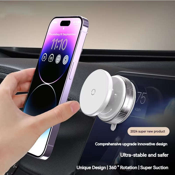 White K007 - K009 Vacuum Magnetic Car Phone Holder Strong N52 Magnets 18N Force Mechanical Suction C