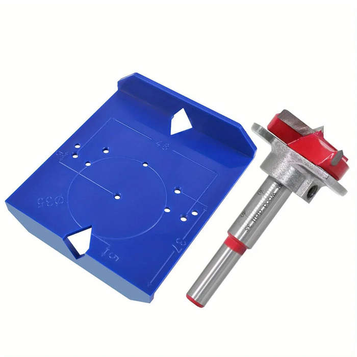 Blue - 35mm/40mm Hinge Drilling Locator Alloy Drill Bit Positioning Tool for Cabinet Door Hinge Inst