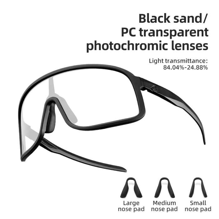 White - ROCKBROS SP350 Photochromic Cycling Goggles Anti-Fog HD Large-frame Lens Outdoor Sports UV40