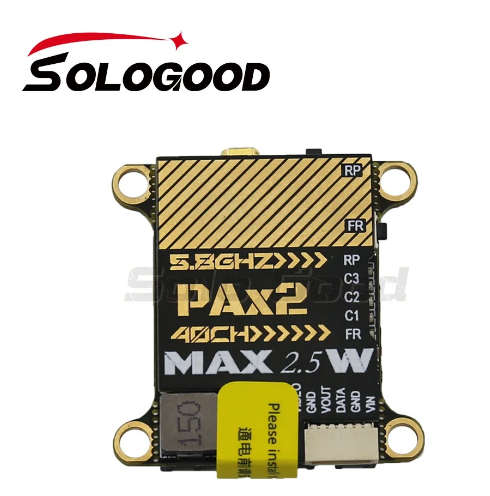 SoloGood 5.8Ghz 2.5W 40CH 25/400/800/1500/2500mW Adjustable MMCX VTX FPV Transmitter For RC Long Ran
