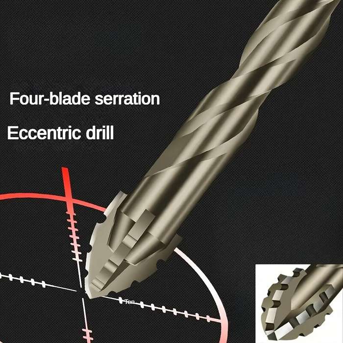 .A - 6pcs Drill Bit Carbide Sawtooth 4-Teeth Hex Shank Dry Drill Bit for Ceramic Tile Cast Iron Conc