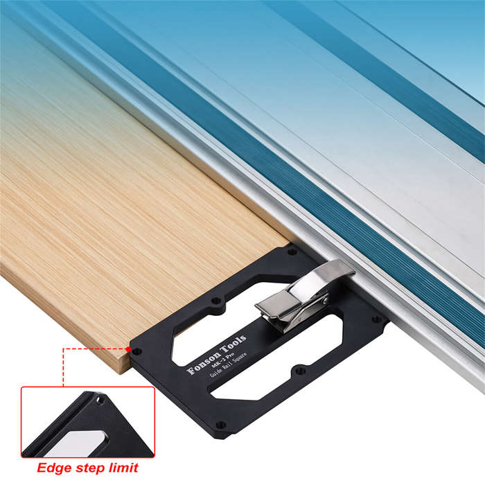 Black - FONSON TOOLS Track Saw Square Right Angle Guide Circular Saw Guide Rail Angle Stop Compatibl