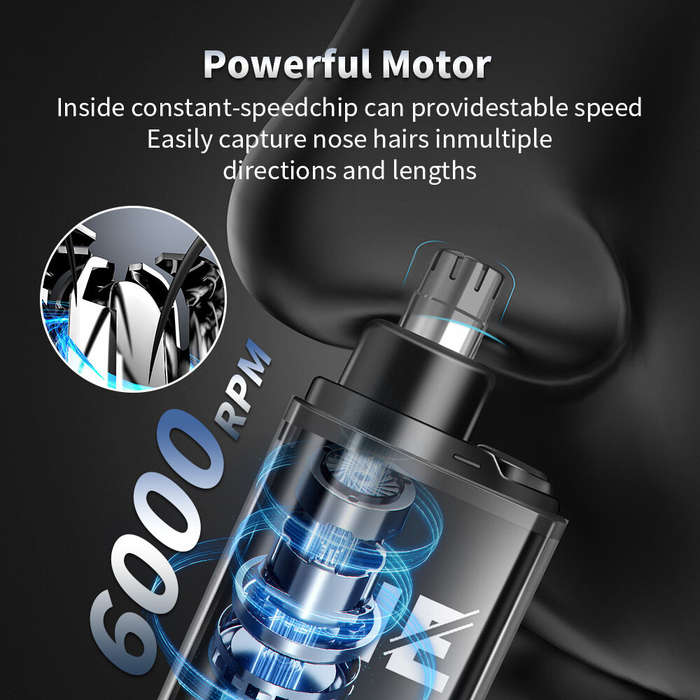 Orange - Electric Nose Hair Trimmer Rechargeable Powerful Motor 360 Rotating Head Universal Portable