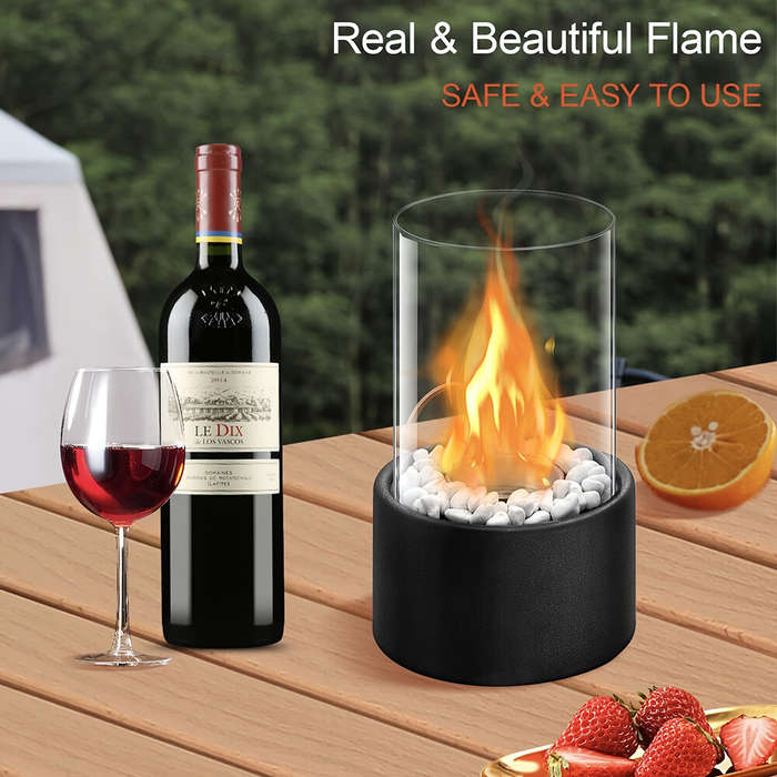Black - 16x27cm Desktop Alcohol Fireplace Lamp Indoor Stainless Steel Small Portable Heating Stove R
