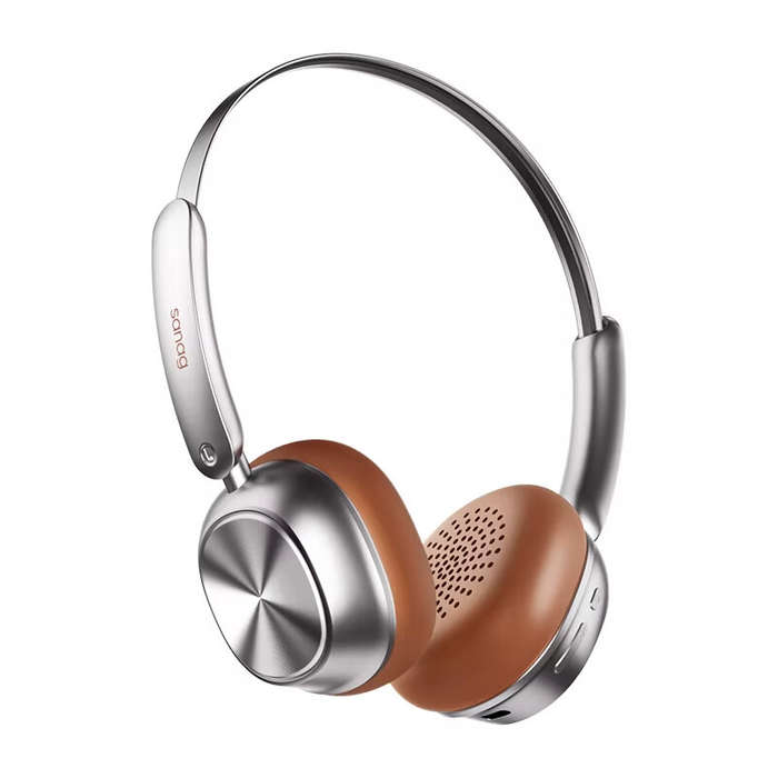 Brown - Sanag D20S Retro Headphones bluetooth 5.4 Headset HiFi Sound 3D Surround Sound 60H Playback