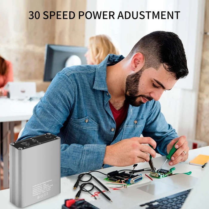 Silver - Portable Spot Welder Adjustable 30 Gears OLED Screen 5000mAh Lipo Battery 650A Welding Outp