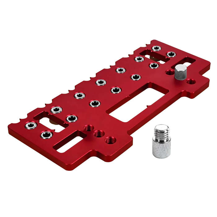 Red - JIGHOLE 5mm 1/4 Inch Aluminum Alloy Cabinet Hardware Jig Pocket Hole Jig Drill Guide Shelf Pin