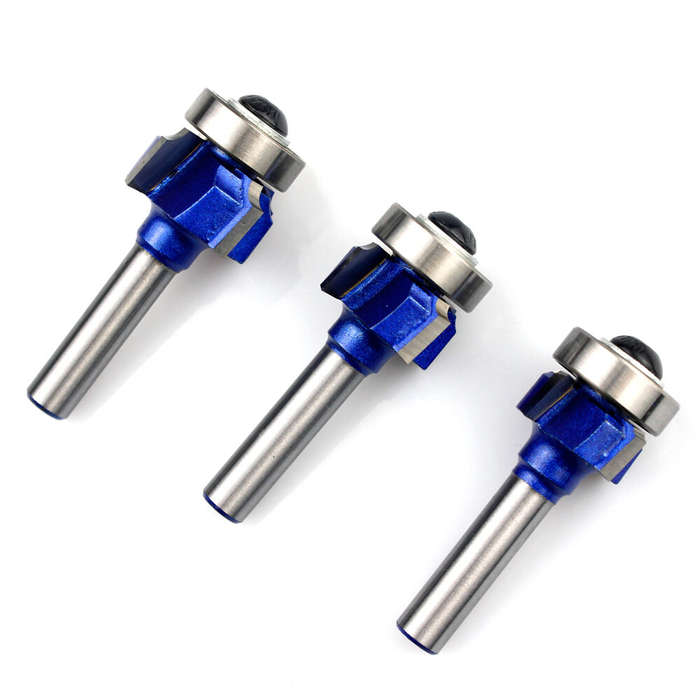 1/4 Inch - 3PCS 6mm 8mm 1/4"Shank Z4 Corner Round Router Bit R1 R2 R3 Trim Edging Woodworking Mill C
