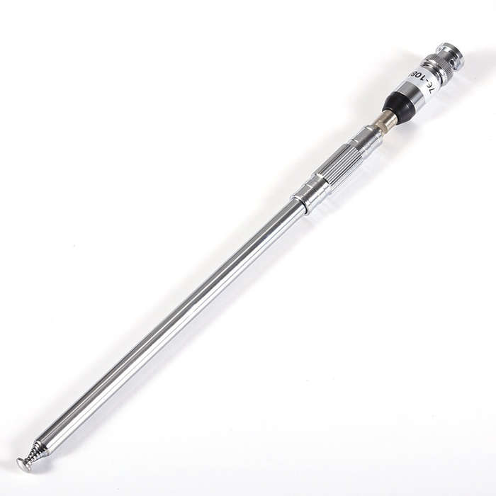 Silver - BNC FM Antenna 76-108 MHz Extendable to 123cm Portable Radio Transceiver Enhanced Signal Re