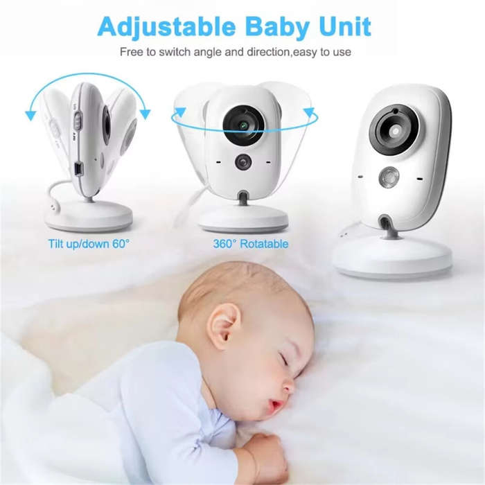 EU Plug - ABM600 3.5 inch Wireless Video Baby Monitor Night Vision Temperature Monitoring Two Way Au