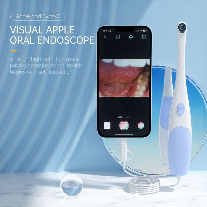AN109 Oral Dental Intraoral Camera Apple Type-C Dentistry Endoscope 1440P 30fps 70 View 8LED Lights