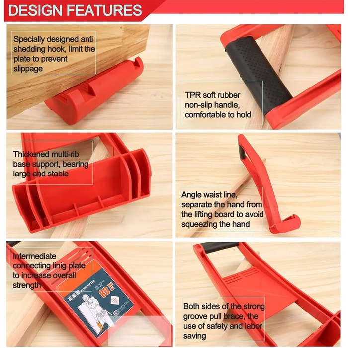 Yellow - Drywall Carrier 80kg Panel Carrier Plier Load Tool ABS Plastic Panel Carrier Tool for Plywo