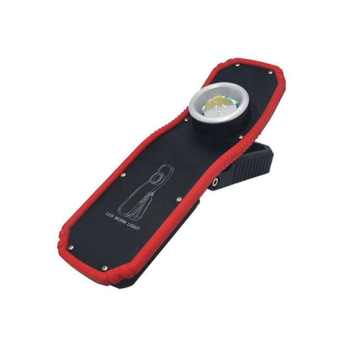 Red - Portable COB LED Flashlight USB Charging Magnetic Lantern Camping Torch Hook Lamp High-Low Mod