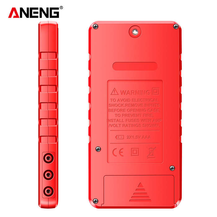 Red - ANENG 616 Large Screen Backlight Digital Multimeter 6000 Counts Ultra thin Intelligent AC DC V